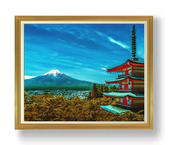 【油絵 直筆仕上げ】富士山-霊峰- F50サイズ 額入り 【額入り】 油彩 風景画 オリジナルインテリア絵画 風水画 アート絵画 50号 大きな絵画サイズ 額入り 複製画 送料無料 1323&times;1066mm｜絵画販売アートレスト