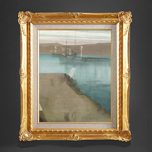 【油絵 直筆仕上げ】ホイッスラー Valparaiso Harbor F6 【アップグレード額縁】 絵画 販売 6号 油彩 抽象画 552×461mm 複製画 送料無料 プレゼント ギフト 開店祝い 開業祝い 退職祝い 新築祝い リビング 玄関 アートフレーム 壁掛け