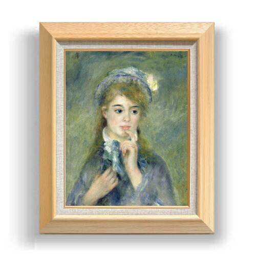 生物画　油絵　ルノワール　ガール（girl）　F6　額付き　手描き　肉筆 楽天市場】【油絵 直筆仕上げ】ルノワール 団扇を持つ少女 F6 【額入り