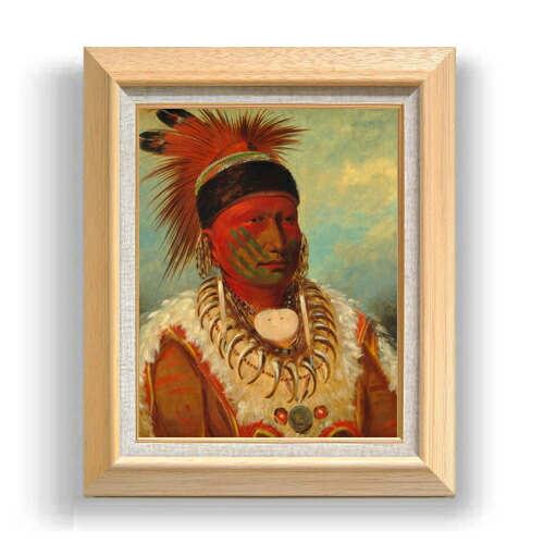 カトリン The White Cloud, Head Chief of the Iowas F6 絵画 販売 6号 油彩 人物画 556×465mm 送料無料