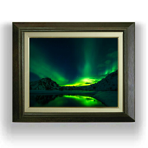 楽天市場】【油絵 直筆仕上げ】Northen灯-オーロラの灯 - F6サイズ 額