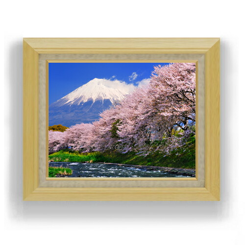 【油絵 直筆仕上げ】富士山 -桜- F6サイズ 額入り 【キャンバス・アクリル/額入り】 油彩 風景画 オリジナルインテリア絵画 風水画 556×465mm 複製画 送料無料 プレゼント ギフト 開店祝い 開業祝い 退職祝い 新築祝い リビング 玄関 モダン アートフレーム 壁掛け|絵画販売アートレスト
