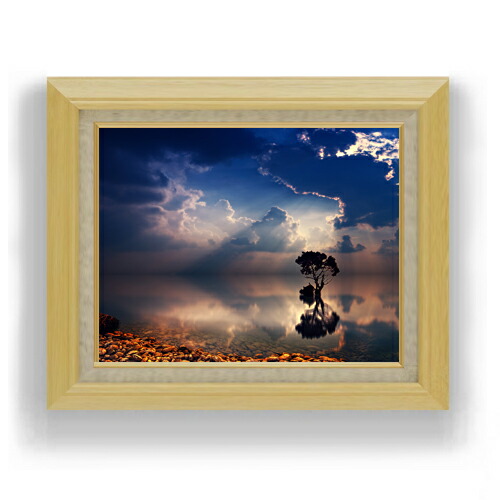 風景画 油彩画 油絵 額縁 壁掛け 楽天市場】【油絵 直筆仕上げ】天光の追憶 F4サイズ 額入り