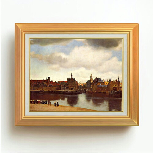【油絵 直筆仕上げ】デルフトの眺望 F6 【アップグレード額】 絵画 販売 6号 油彩 風景画 558×467mm 複製画 送料無料 プレゼント ギフト 開店祝い 開業祝い 退職祝い 新築祝い リビング 玄関 モダン アートフレーム 壁掛け
