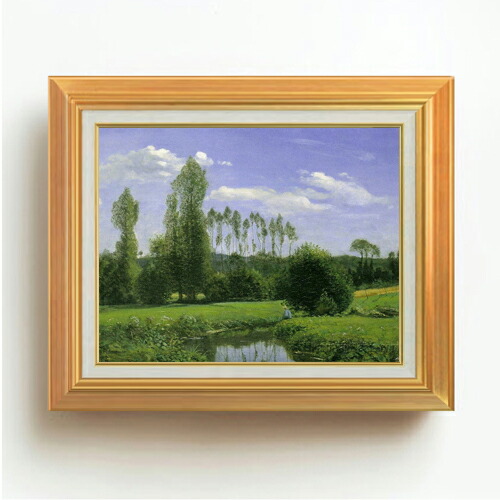 【油絵 直筆仕上げ】クロード・モネ ルエルの眺め F6 【アップグレード額】 絵画 販売 6号 油彩 風景画 558&times;467mm 複製画 送料無料 プレゼント ギフト 開店祝い 開業祝い 退職祝い 新築祝い リビング 玄関 モダン アートフレーム 壁掛け｜絵画販売アートレスト