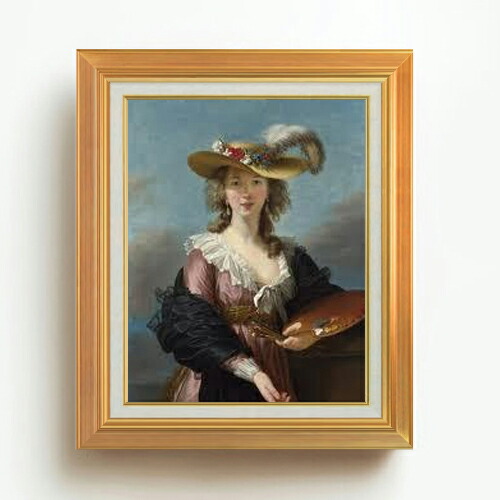 【油絵 直筆仕上げ】ヴィジェ・ルブラン 自画像 F6 【アップグレード額】 絵画 販売 6号 油彩 人物画 558×467mm 複製画 送料無料 プレゼント ギフト 開店祝い 開業祝い 退職祝い 新築祝い リビング 玄関 モダン アートフレーム 壁掛け