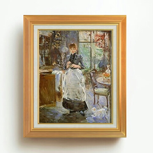 【油絵 直筆仕上げ】ベルト・モリゾ ダイニングルーム F6 【アップグレード額】 絵画 販売 6号 油彩 人物画 558×467mm 複製画 送料無料 プレゼント ギフト 開店祝い 開業祝い 退職祝い 新築祝い リビング 玄関 モダン アートフレーム 壁掛け