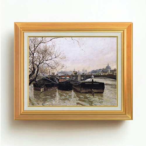【油絵 直筆仕上げ】フリット・タヴロー Flooding by the Seine F6 【アップグレード額】 絵画 販売 6号 油彩 風景画 558×467mm 複製画 送料無料 プレゼント ギフト 開店祝い 開業祝い 退職祝い 新築祝い リビング 玄関 モダン アートフレーム 壁掛け