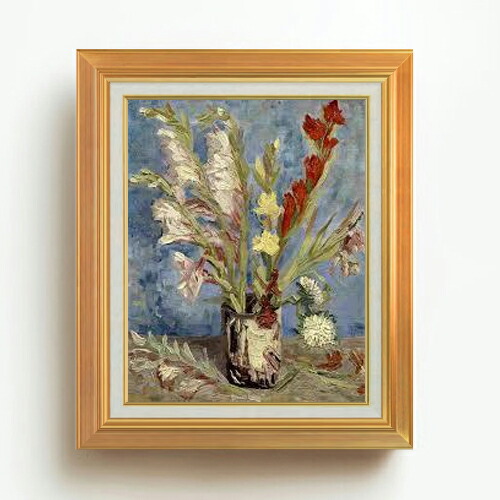 楽天市場】【油絵 直筆仕上げ】ゴッホ グラジオラスのある花瓶 F6 【額