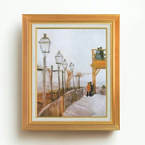 【油絵 直筆仕上げ】ゴッホ モンマルトル F6 【アップグレード額】 絵画 販売 6号 油彩 風景画 558×467mm 複製画 送料無料 プレゼント ギフト 開店祝い 開業祝い 退職祝い 新築祝い リビング 玄関 モダン アートフレーム 壁掛け