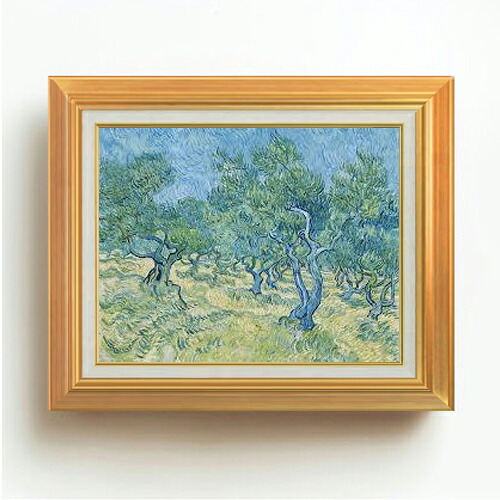 【油絵 直筆仕上げ】ゴッホ パリ郊外にて F6 【アップグレード額】 絵画 販売 6号 油彩 風景画 558×467mm 複製画 送料無料 プレゼント ギフト 開店祝い 開業祝い 退職祝い 新築祝い リビング 玄関 モダン アートフレーム 壁掛け