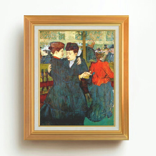 【油絵 直筆仕上げ】ロートレック ムーラン・ルージュにて、二人の女性 F6 【アップグレード額】 絵画 販売 6号 油彩 人物画 558×467mm 複製画 送料無料 プレゼント ギフト 開店祝い 開業祝い 退職祝い 新築祝い リビング 玄関 モダン アートフレーム 壁掛け