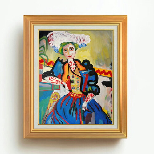 【油絵 直筆仕上げ】カルドーゾ A mulher F6 【アップグレード額】 絵画 販売 6号 油彩 抽象画 558×467mm 複製画 送料無料 プレゼント ギフト 開店祝い 開業祝い 退職祝い 新築祝い リビング 玄関 モダン アートフレーム 壁掛け