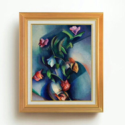【油絵 直筆仕上げ】ヤロー シンクロミスト・フラワーズ F6 【アップグレード額】 絵画 販売 6号 油彩 抽象画 558×467mm 複製画 送料無料 プレゼント ギフト 開店祝い 開業祝い 退職祝い 新築祝い リビング 玄関 モダン アートフレーム 壁掛け