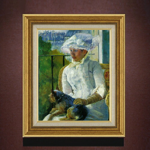 【油絵 直筆仕上げ】メアリー・カサット young girl at a window F6 【アップグレード額】 絵画 販売 6号 油彩 人物画 558×467mm 複製画 送料無料 プレゼント ギフト 開店祝い 開業祝い 退職祝い 新築祝い リビング 玄関 モダン アートフレーム 壁掛け