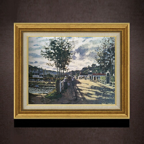 【油絵 直筆仕上げ】クロード・モネ ブジーヴァルの橋 F6 【アップグレード額】 絵画 販売 6号 油彩 風景画 558×467mm 複製画 送料無料 プレゼント ギフト 開店祝い 開業祝い 退職祝い 新築祝い リビング 玄関 モダン アートフレーム 壁掛け 23,532円