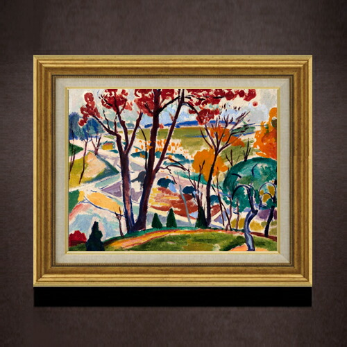【油絵 直筆仕上げ】セーイェン Landscape, Bridge, Huntingdon Valley F6 【アップグレード額】 絵画 販売 6号 油彩 抽象画 558×467mm 複製画 送料無料 プレゼント ギフト 開店祝い 開業祝い 退職祝い 新築祝い リビング 玄関 モダン アートフレーム 壁掛け