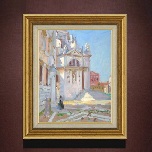 【油絵 直筆仕上げ】フランシス・カデル Santa Maria della Salute, Venice F6 【アップグレード額】 絵画 販売 6号 油彩 抽象画 558×467mm 複製画 送料無料 プレゼント ギフト 開店祝い 開業祝い 退職祝い 新築祝い リビング 玄関 モダン アートフレーム 壁掛け