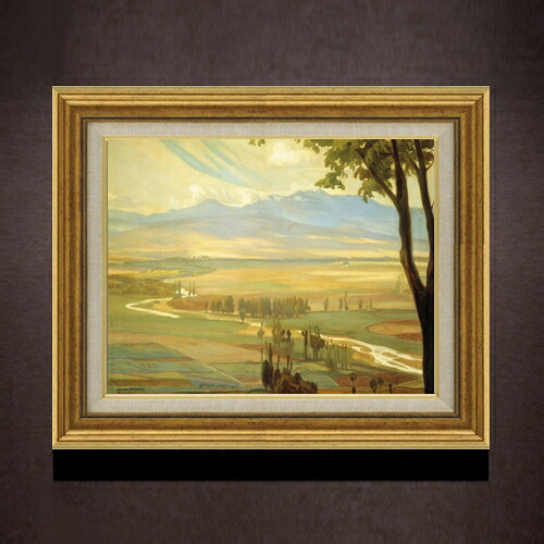 【油絵 直筆仕上げ】ディエゴ・リベラ Avila Morning F6 【アップグレード額】 絵画 販売 6号 油彩 風景画 558&times;467mm 複製画 送料無料 プレゼント ギフト 開店祝い 開業祝い 退職祝い 新築祝い リビング 玄関 モダン アートフレーム 壁掛け｜絵画販売アートレスト