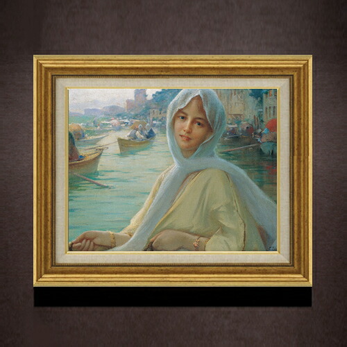 【油絵 直筆仕上げ】ゾナロ Amusement at Goksu F6 【アップグレード額】 絵画 販売 6号 油彩 人物画 558×467mm 複製画 送料無料 プレゼント ギフト 開店祝い 開業祝い 退職祝い 新築祝い リビング 玄関 モダン アートフレーム 壁掛け