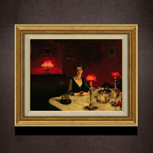 【油絵 直筆仕上げ】サージェント Le verre de porto F6 【アップグレード額】 絵画 販売 6号 油彩 風景画 558×467mm 複製画 送料無料 プレゼント ギフト 開店祝い 開業祝い 退職祝い 新築祝い リビング 玄関 モダン アートフレーム 壁掛け