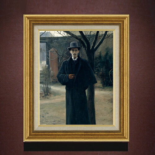 【油絵 直筆仕上げ】ルシニョール Portrait of Miquel Utrillo F6 【アップグレード額】 絵画 販売 6号 油彩 人物画 558&times;467mm 複製画 送料無料 プレゼント ギフト 開店祝い 開業祝い 退職祝い 新築祝い リビング 玄関 モダン アートフレーム 壁掛け｜絵画販売アートレスト