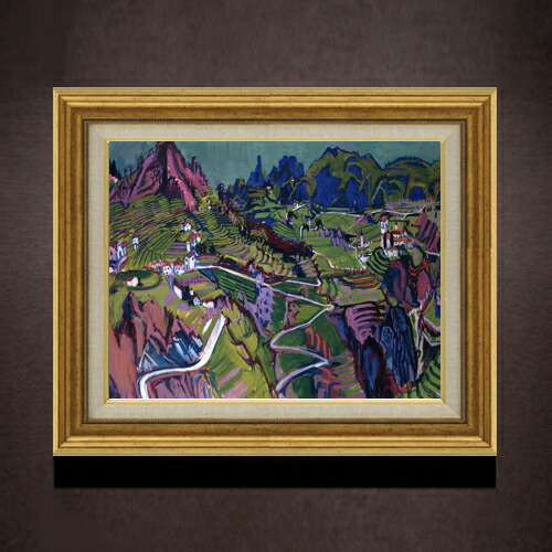 【油絵 直筆仕上げ】アルバート・ミュラー ティチーノの風景画 F6 【アップグレード額】 絵画 販売 6号 油彩 風景画 558×467mm 複製画 送料無料 プレゼント ギフト 開店祝い 開業祝い 退職祝い 新築祝い リビング 玄関 モダン アートフレーム 壁掛け