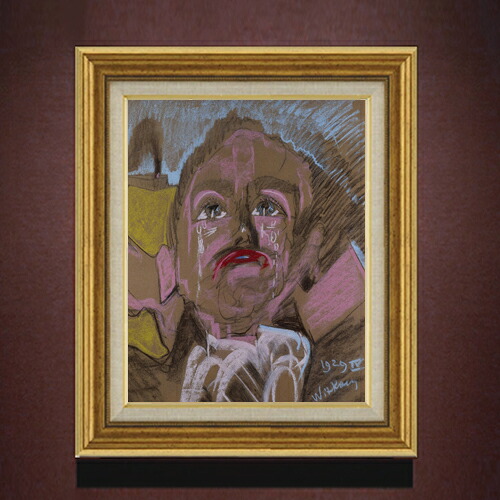 【油絵 直筆仕上げ】ヴィトキエヴィチ アンジェイ・リビツキの肖像 F6 【アップグレード額】 絵画 販売 6号 油彩 抽象画 558×467mm 複製画 送料無料 プレゼント ギフト 開店祝い 開業祝い 退職祝い 新築祝い リビング 玄関 モダン アートフレーム 壁掛け
