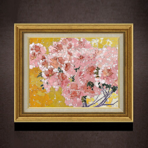 【油絵 直筆仕上げ】ジャコメッティ 咲き誇るツツジ F6 【アップグレード額】 絵画 販売 6号 油彩 抽象画 558×467mm 複製画 送料無料 プレゼント ギフト 開店祝い 開業祝い 退職祝い 新築祝い リビング 玄関 モダン アートフレーム 壁掛け