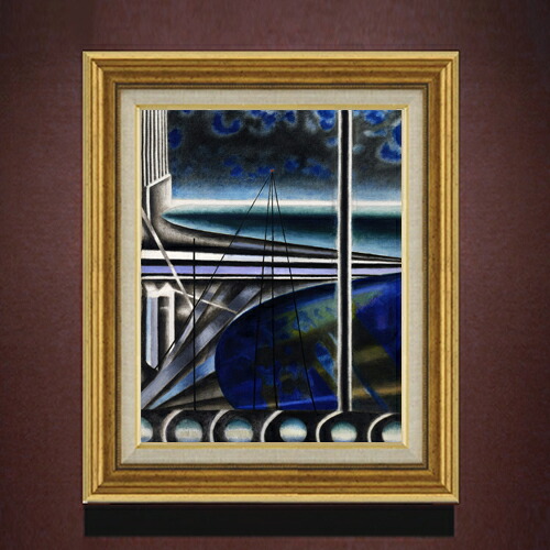 【油絵 直筆仕上げ】ステラ メトロポリタン港 F6 【アップグレード額】 絵画 販売 6号 油彩 抽象画 558&times;467mm 複製画 送料無料 プレゼント ギフト 開店祝い 開業祝い 退職祝い 新築祝い リビング 玄関 モダン アートフレーム 壁掛け｜絵画販売アートレスト