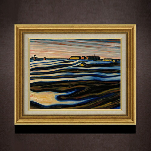 【油絵 直筆仕上げ】ランピ ノクターン F6 【アップグレード額】 絵画 販売 6号 油彩 抽象画 558×467mm 複製画 送料無料 プレゼント ギフト 開店祝い 開業祝い 退職祝い 新築祝い リビング 玄関 モダン アートフレーム 壁掛け