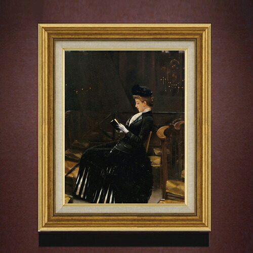 【油絵 直筆仕上げ】ジャン・ベロー 祈る女 F6 【アップグレード額】 絵画 販売 6号 油彩 人物画 558×467mm 複製画 送料無料 プレゼント ギフト 開店祝い 開業祝い 退職祝い 新築祝い リビング 玄関 モダン アートフレーム 壁掛け