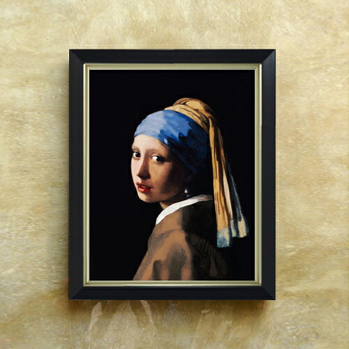 真珠の耳飾りの少女 複製画 フレーム付き　絵画 Amazon.co.jp: フェルメール・「真珠の耳飾りの 少女」 プリ
