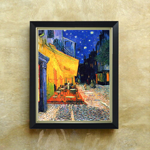 楽天市場】【油絵 直筆仕上げ】ゴッホ 夜のカフェテラス F6 【額入り