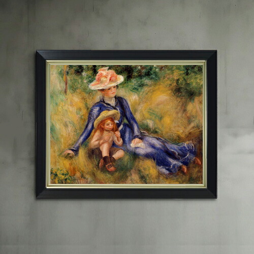 【油絵 直筆仕上げ】ルノワール イボンヌとジェーン F6 【シンプルフレーム】 絵画 販売 6号 油彩 人物画 440&times;348mm 複製画 送料無料 プレゼント ギフト 開店祝い 開業祝い 退職祝い 新築祝い リビング 玄関 モダン アートフレーム 壁掛け｜絵画販売アートレスト