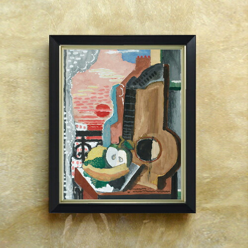 【油絵 直筆仕上げ】マルクーシス Nature Morte Devant La Fentre F6 【シンプルフレーム】 絵画 販売 6号 油彩 抽象画 440&times;348mm 複製画 送料無料 プレゼント ギフト 開店祝い 開業祝い 退職祝い 新築祝い リビング 玄関 モダン アートフレーム 壁掛け｜絵画販売アートレスト