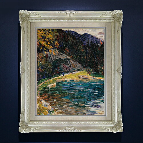 【油絵 直筆仕上げ】ワシリー・カンディンスキー Kochel, Alte Kesselbergstrasse F6 【アップグレード額縁】 絵画 販売 6号 油彩 抽象画 552&times;461mm 複製画 送料無料 プレゼント ギフト 開店祝い 開業祝い 退職祝い 新築祝い リビング 玄関 アートフレーム 壁掛け｜絵画販売アートレスト