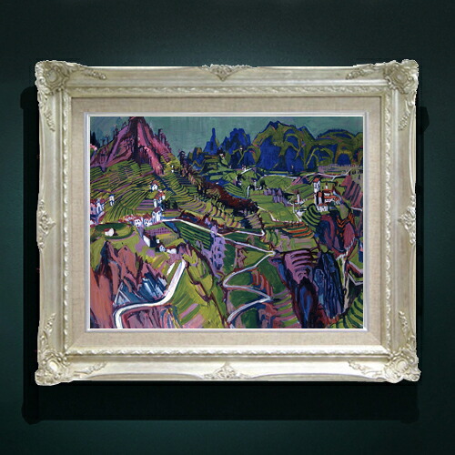 【油絵 直筆仕上げ】アルバート・ミュラー ティチーノの風景画 F6 【アップグレード額縁】 絵画 販売 6号 油彩 風景画 552×461mm 複製画 送料無料 プレゼント ギフト 開店祝い 開業祝い 退職祝い 新築祝い リビング 玄関 アートフレーム 壁掛け