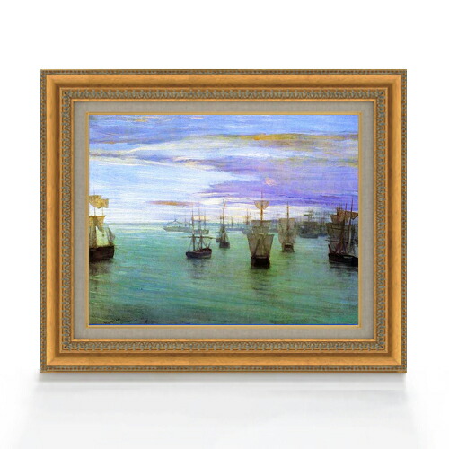 油彩画 海と山の風景 シルバーフレーム 油彩画 海と山の風景 シルバーフレーム