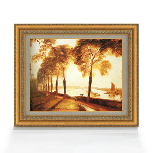 【油絵 直筆仕上げ】ターナー モートレイクテラス F6 【額入り】 絵画 販売 6号 油彩 風景画 558×467mm 複製画 送料無料 プレゼント ギフト 開店祝い 開業祝い 退職祝い 新築祝い リビング 玄関 モダン アートフレーム 壁掛け|絵画販売アートレスト