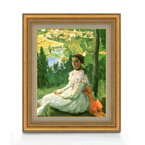 【油絵 直筆仕上げ】フレデリック・バジール 村の眺め F6 【額入り】 絵画 販売 6号 油彩 人物画 558×467mm 複製画 送料無料 プレゼント ギフト 開店祝い 開業祝い 退職祝い 新築祝い リビング 玄関 モダン アートフレーム 壁掛け|絵画販売アートレスト