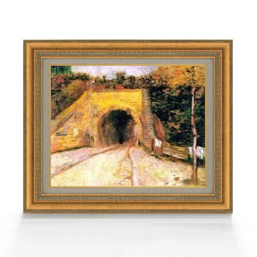 【油絵 直筆仕上げ】ゴッホ トンネルのある道 F6 【額入り】 絵画 販売 6号 油彩 風景画 558×467mm 複製画 送料無料 プレゼント ギフト 開店祝い 開業祝い 退職祝い 新築祝い リビング 玄関 モダン アートフレーム 壁掛け|絵画販売アートレスト