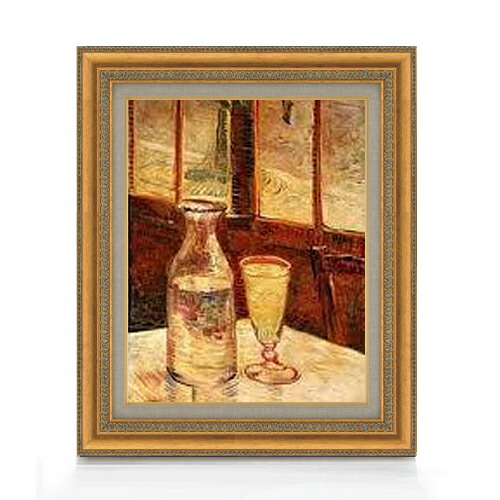 【油絵 直筆仕上げ】ゴッホ アブサンのある静物 F6 【額入り】 絵画 販売 6号 油彩 静物画 558&times;467mm 複製画 送料無料 プレゼント ギフト 開店祝い 開業祝い 退職祝い 新築祝い リビング 玄関 モダン アートフレーム 壁掛け｜絵画販売アートレスト 22,052円