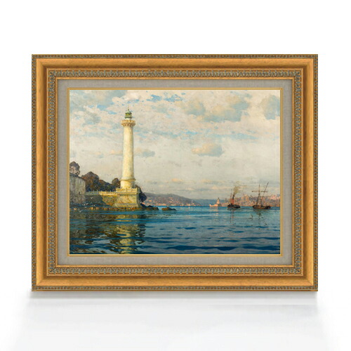 【油絵 直筆仕上げ】ディーマー The Ahrkap Lighthouse F6 【額入り】 絵画 販売 6号 油彩 抽象画 558&times;467mm 複製画 送料無料 プレゼント ギフト 開店祝い 開業祝い 退職祝い 新築祝い リビング 玄関 モダン アートフレーム 壁掛け｜絵画販売アートレスト