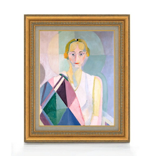 【油絵 直筆仕上げ】ロベール・ドローネー Portrait de Mme. Heim F6 【額入り】 絵画 販売 6号 油彩 抽象画 558×467mm 複製画 送料無料 プレゼント ギフト 開店祝い 開業祝い 退職祝い 新築祝い リビング 玄関 モダン アートフレーム 壁掛け|絵画販売アートレスト
