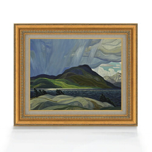 【油絵 直筆仕上げ】カーマイケル Lake Wabagishik F6 【額入り】 絵画 販売 6号 油彩 風景画 558×467mm 複製画 送料無料 プレゼント ギフト 開店祝い 開業祝い 退職祝い 新築祝い リビング 玄関 モダン アートフレーム 壁掛け|絵画販売アートレスト