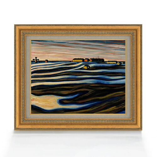 【油絵 直筆仕上げ】ランピ ノクターン F6 【額入り】 絵画 販売 6号 油彩 抽象画 558&times;467mm 複製画 送料無料 プレゼント ギフト 開店祝い 開業祝い 退職祝い 新築祝い リビング 玄関 モダン アートフレーム 壁掛け｜絵画販売アートレスト