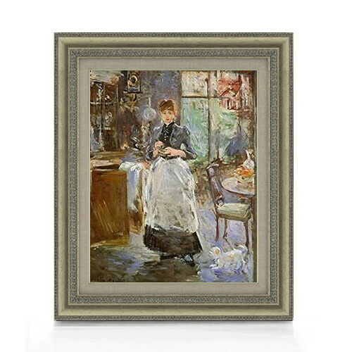 【油絵 直筆仕上げ】ベルト・モリゾ ダイニングルーム F6 【額入り】 絵画 販売 6号 油彩 人物画 558×467mm 複製画 送料無料 プレゼント ギフト 開店祝い 開業祝い 退職祝い 新築祝い リビング 玄関 モダン アートフレーム 壁掛け|絵画販売アートレスト