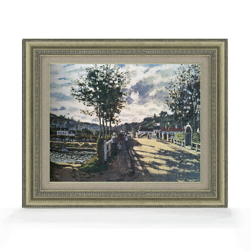 【油絵 直筆仕上げ】クロード・モネ ブジーヴァルの橋 F6 【額入り】 絵画 販売 6号 油彩 風景画 558&times;467mm 複製画 送料無料 プレゼント ギフト 開店祝い 開業祝い 退職祝い 新築祝い リビング 玄関 モダン アートフレーム 壁掛け｜絵画販売アートレスト