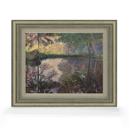 【油絵 直筆仕上げ】クロード・モネ モンジュロンの池 F6 【額入り】 絵画 販売 6号 油彩 風景画 558&times;467mm 複製画 送料無料 プレゼント ギフト 開店祝い 開業祝い 退職祝い 新築祝い リビング 玄関 モダン アートフレーム 壁掛け｜絵画販売アートレスト